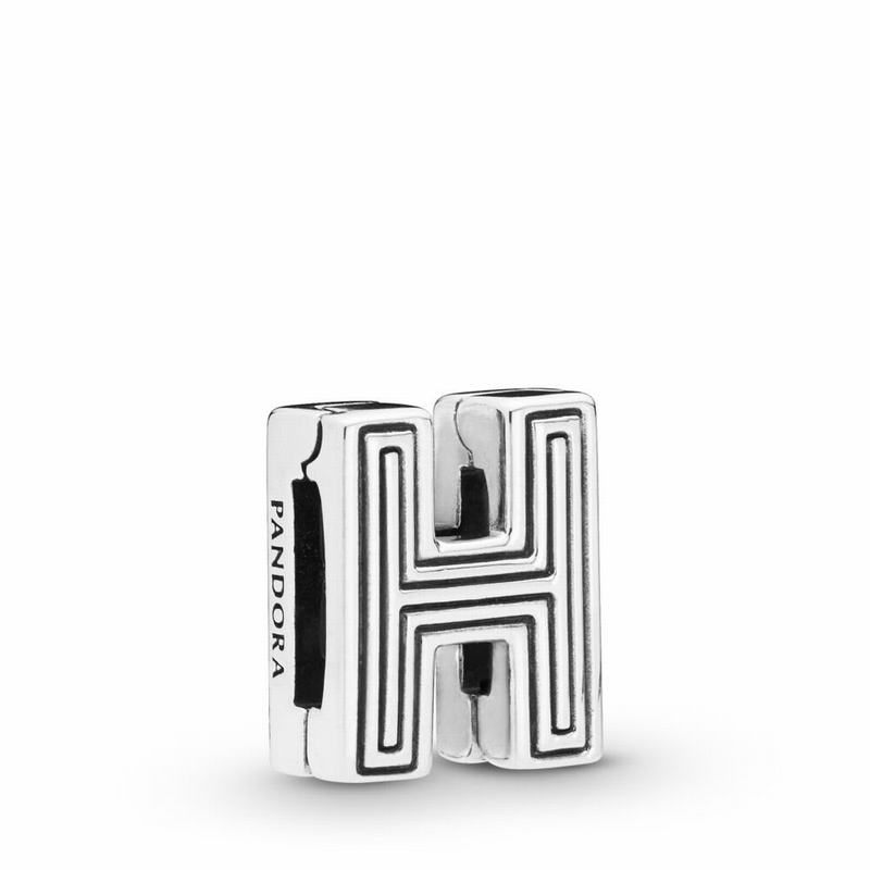 Pandora Reflexions™ Letter H Clip Charm Ireland - Sterling Silver/Silicone - 629170RHK